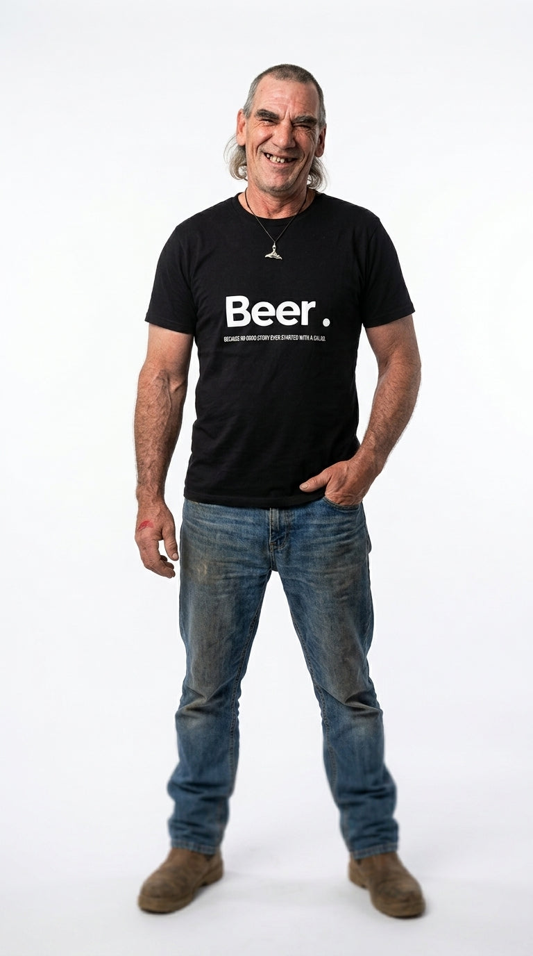 Beer. Because no good story ever started with a salad - T-shirt
