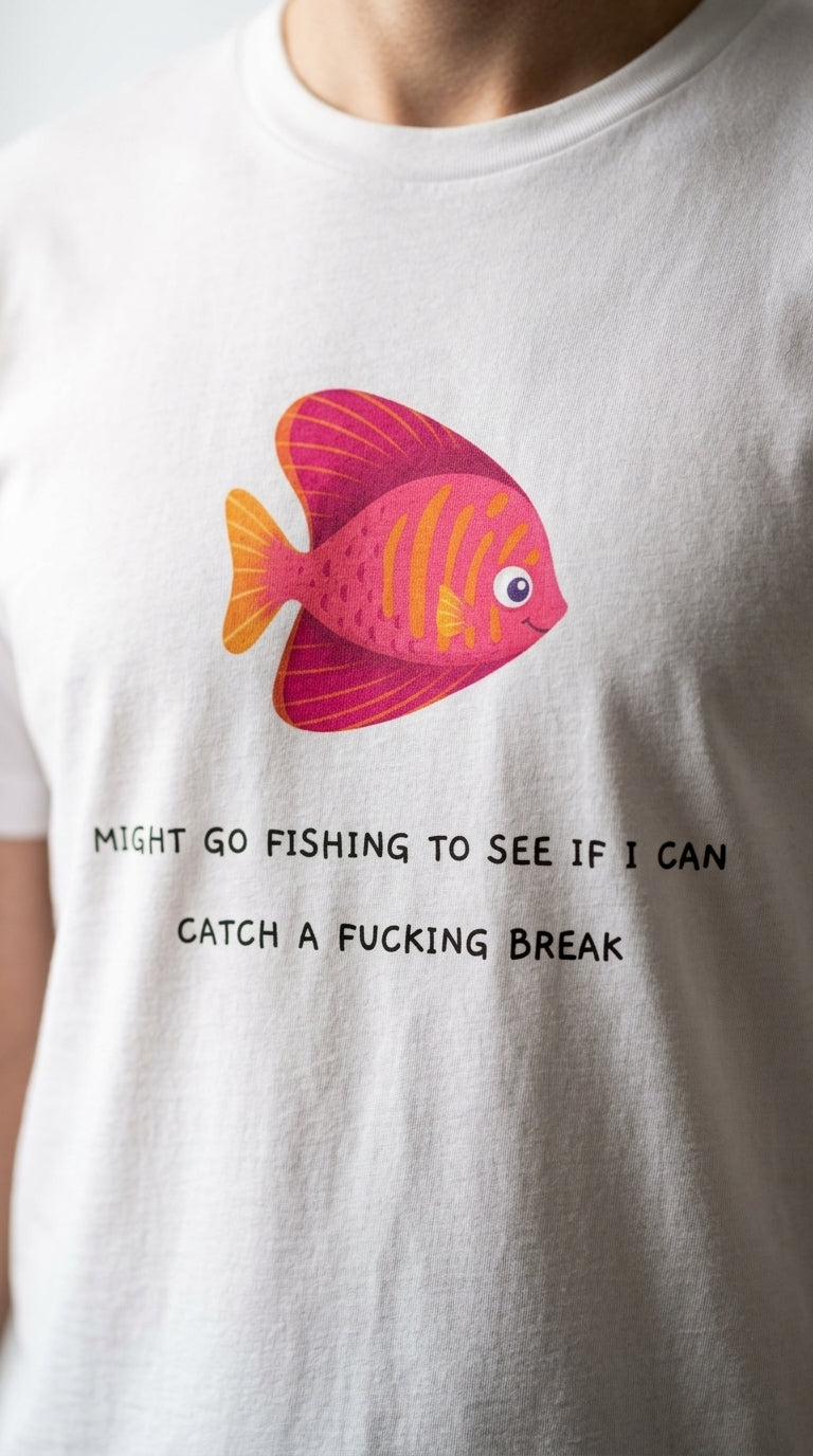 Might go fishing to see if i can catch a fucking break - T-Shirt