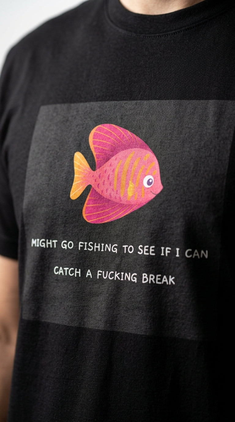 Might go fishing to see if i can catch a fucking break - T-Shirt