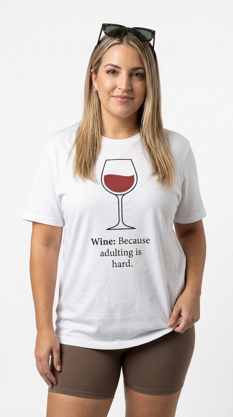 Wine: Because adulting is hard - T-shirt