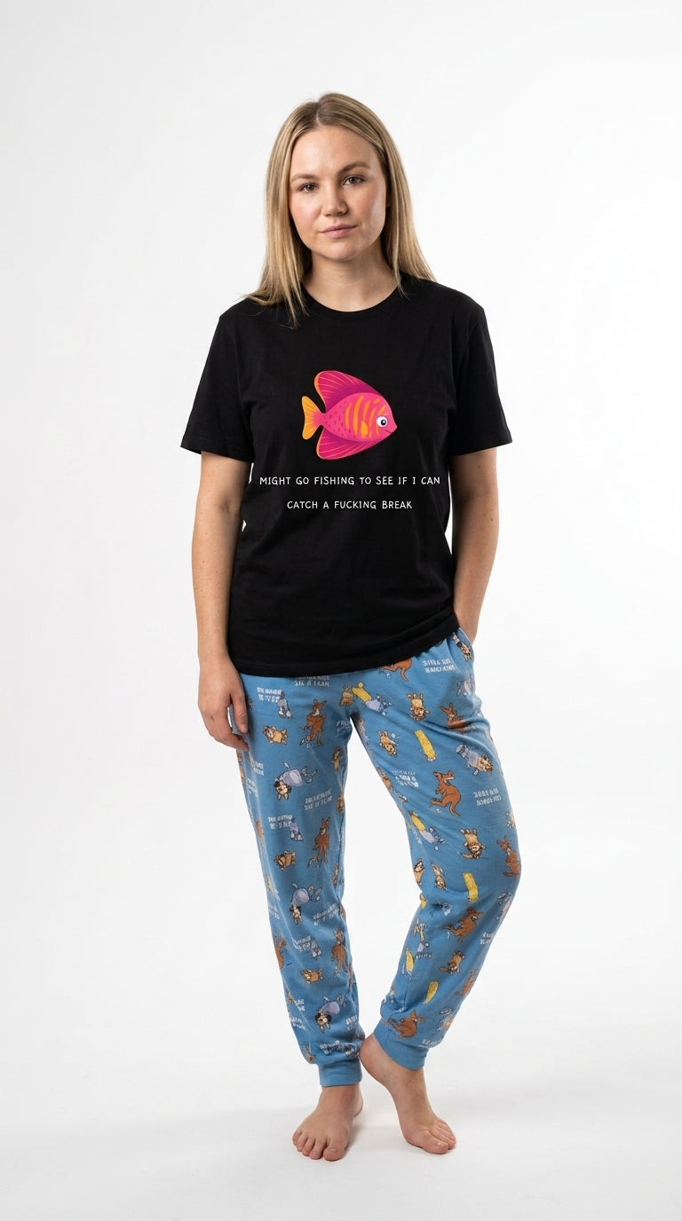 Might go fishing to see if i can catch a fucking break - T-Shirt