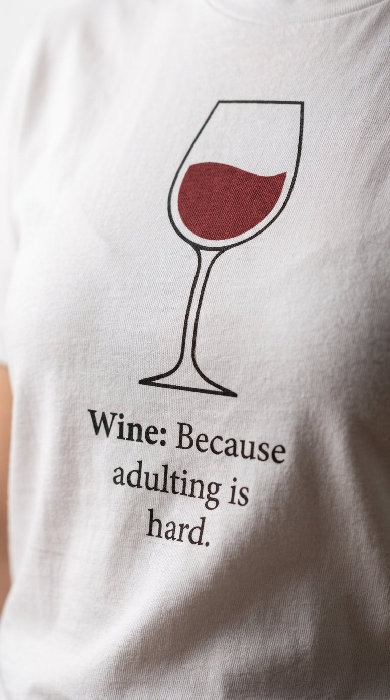Wine: Because adulting is hard - T-shirt