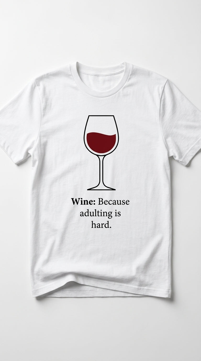 Wine: Because adulting is hard - T-shirt